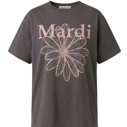 Mardi Mercredi - Tshirt Flowermardi NEEDLEWORK_Charcoal Pink - T-Shirts - Korean Fashion | 4982-Studio