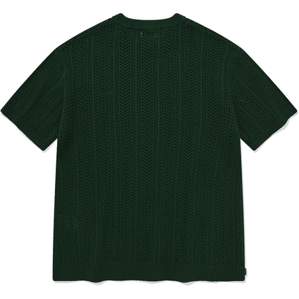 COVERNAT - Cable Round Half Knit Green - Knitwear - Korean Fashion | 4982-Studio