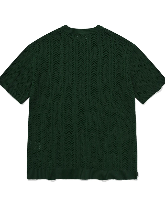 COVERNAT - Cable Round Half Knit Green - Knitwear - Korean Fashion | 4982-Studio