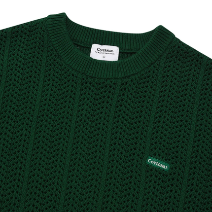 COVERNAT - Cable Round Half Knit Green - Knitwear - Korean Fashion | 4982-Studio