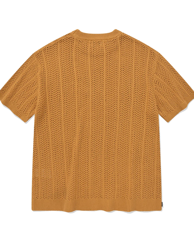 COVERNAT - Cable Round Half Knit Orange - Knitwear - Korean Fashion | 4982-Studio