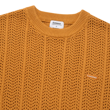 COVERNAT - Cable Round Half Knit Orange - Knitwear - Korean Fashion | 4982-Studio