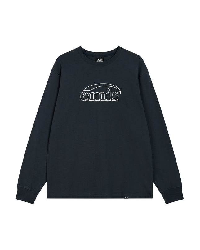 emis - Long Sleeve Chain Stitch T-Shirt - T-Shirts - Korean Fashion | 4982-Studio