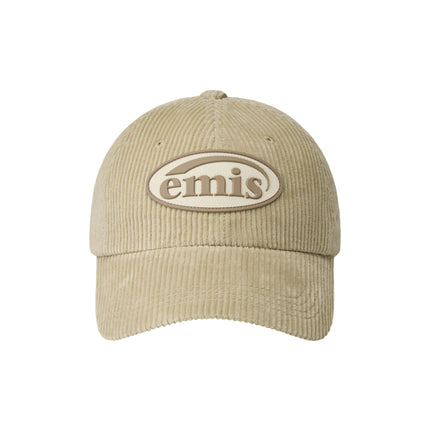 emis - Rubber Patch Corduroy Ball Cap - Caps - Korean Fashion | 4982-Studio
