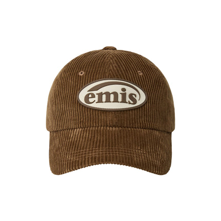 emis - Rubber Patch Corduroy Ball Cap - Caps - Korean Fashion | 4982-Studio
