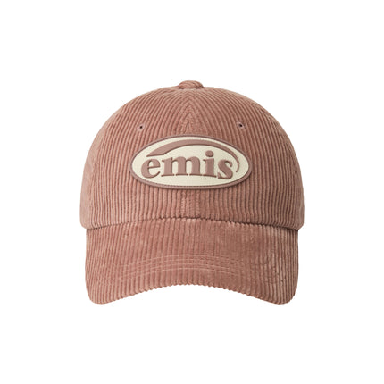 emis - Rubber Patch Corduroy Ball Cap - Caps - Korean Fashion | 4982-Studio