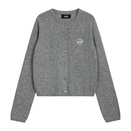 emis - (W) Heart Knit Cardigan - Cardigans - Korean Fashion | 4982-Studio